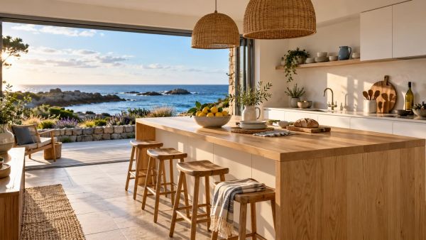 Idées novatrices pour moderniser la cuisine d'une maison familiale en bord de mer