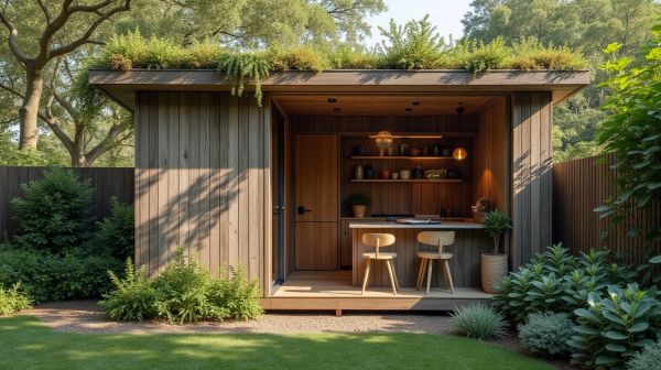 Un abri de jardin composite alliant durabilité et minimalisme